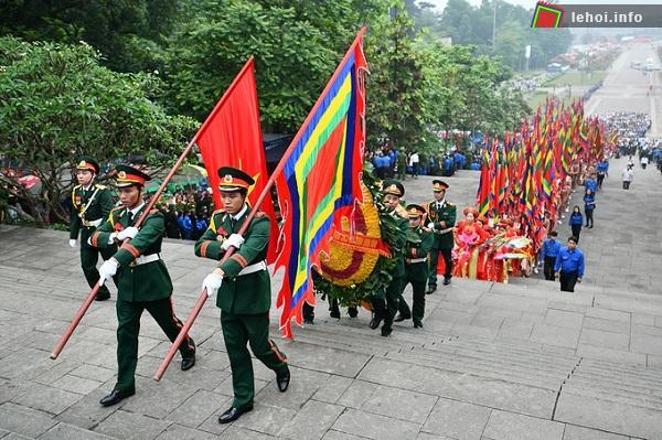 Đoàn nghi lễ trong Lễ hội Đền Hùng 2018