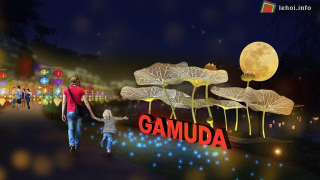 Hoa sen tỏa sáng giữa hồ trong lễ hội đèn lồng Gamuda