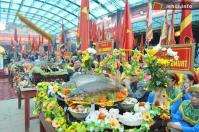 Ảnh Độc đáo phần thi cỗ cá trong lễ hội đền Trần Thái Bình